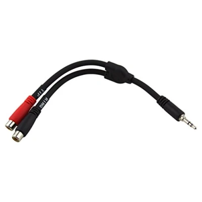Image of Pig Hog PY S352R 3.5 mm (Male) to Dual RCA (Female) Y Cable, 6&quot;