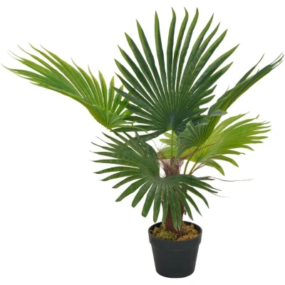 Image of vidaXL Artificial Plant Palm with Pot Green 70 cm