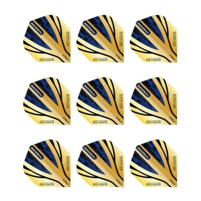 Image of RED DRAGON Luke Humphries Gold Hardcore Premium Standard Dart Flights 3 Sets Per Pack (9 in total)