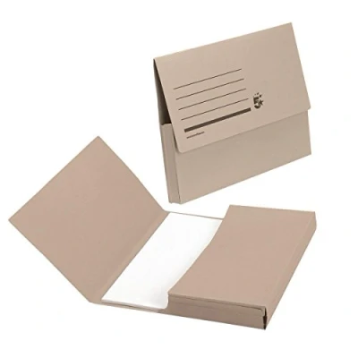 Image of 5 Star Office Document Wallet Half Flap 285gsm Capacity 32mm Foolscap Buff [Pack 50]