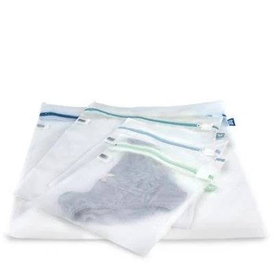 Image of 4 Lakeland White Mesh Net Washing Bags Various Sizes Protect Smalls &amp; Delicates In Machine