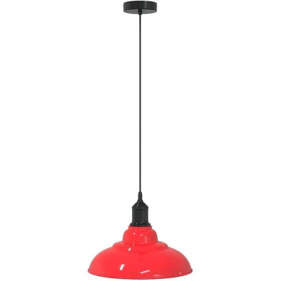 Image of vidaXL Pendant Lamp Height Adjustable E27 Gloss Red Ø 31 cm Metal