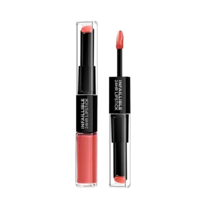 Image of L&#039;Oreal Paris Infallible 24 hr 2 Step Lipstick 404 Corail Constsant, 1 Count (Pack of 1)