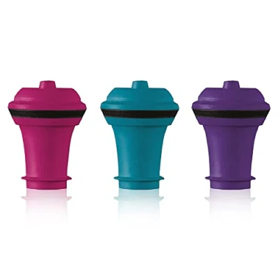 Image of Vacu Vin Wine Stopper Vacuum Colored 3 Pieces