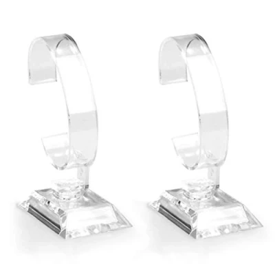 Image of 2 PCS Clear Watch Display Stand Wrist Jewelry Bracelet Stands Rack Shop Showcase Holder Stretchie Bangle