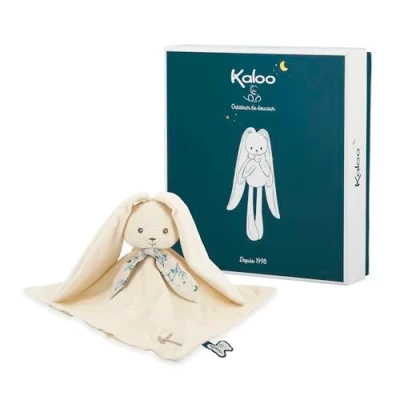 Image of Kaloo Lapinoo Rabbit Comforter Babies’ Plush Cream Colour Square: 11.8&quot;x11.8&quot; / 30x30 cm Material: Ultra Soft Cotton &amp; Corduroy Gift Box K972206
