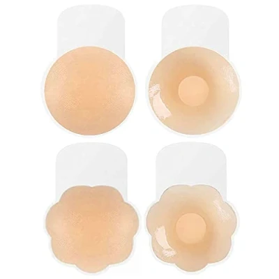 Image of Girspov Silicone Breast Lift Invisible Petals Nipple Covers Reusable Lifting Bra Cups Pads Self Adhesive for women (Beige)