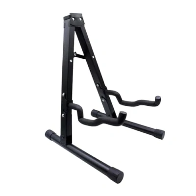 Image of ulafbwur Rubber Back Guitar Stand Foldable Portable A frame Stable Structure Non slip Foam Arm Scratch resistant Acoustic Electric Ukulele Holder Black