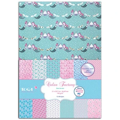 Image of Toga 36 Sheets A4 Printed Under The Sea Paper, Multi Colour, Not Applicable
