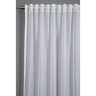 Image of Gardinia Curtain with Hidden Tabs and Tape Translucent Transparent Voile Plain White 140 x 245 cm