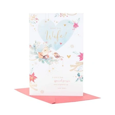 Image of UK Greetings Christmas Card for Wife Heartfelt Design
