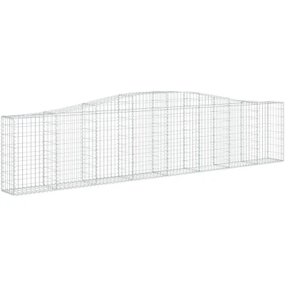 Image of vidaXL Arched Gabion Baskets 4 pcs 400x30x80/100 cm Galvanised Iron