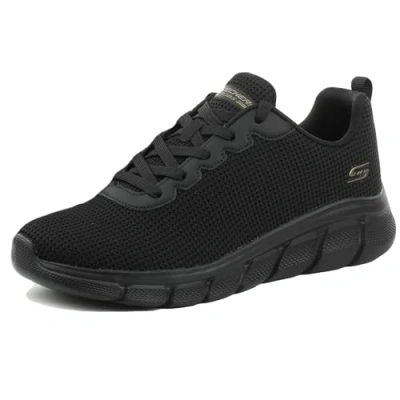 Image of Skechers Women&#039;s BOBS B Flex Visionary Essence, Black Knit/Trim, 5.5 UK