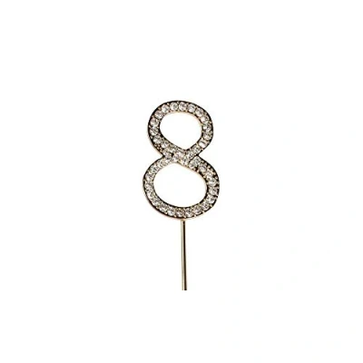 Image of Cake Star Diamante Gold Number, Sparkling Numbers 0 9 on Strong Metal Wire, Baking Decorations for Celebrating a Birthday or Anniversary, Better than Candles, Give Cakes Personal Touch 8