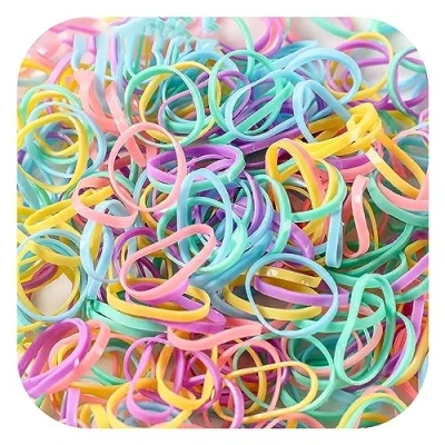 Image of TYGA Store Pack of 1000 Mini Rubber Bands Soft Elastic for Kids Hair, Braids Ponytail Pet Hairband Wedding Hairstyle and More (Pastel (Extra Thick))