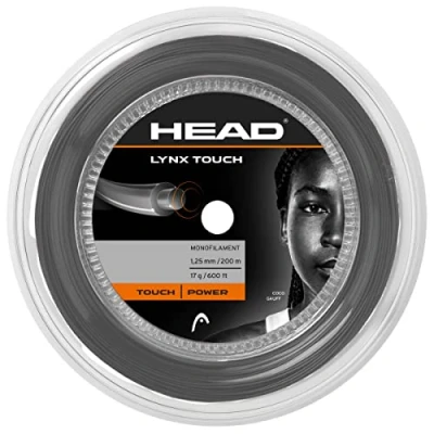 Image of HEAD Lynx Touch 200m Reel Tennis String, Black, 17