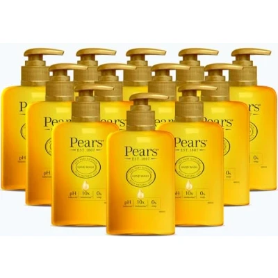 Image of Pears Pure &amp; Gentle Moisturising Liquid Hand Wash Enriched with Glycerin and Formulated Natural Oils, 10x More Moisturiser* Soap free Cleanser Ideal for Men Women 250ml (12 Pack)