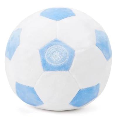 Image of Manchester City FC Officially Licensed Plush Football 22 cm Soft Toy Pillow Fluffy Stuffed Footy Ball Ideal for Kids and Adults Perfect Sports Gift Cityzens
