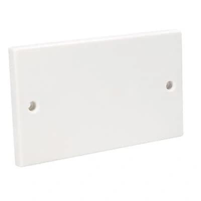 Image of Axiom Ultimate Flat Single/Double Blank Blanking Plate Standard White Cover Plugs Socket Flush, (Double (2 Gang), Pack of 1)