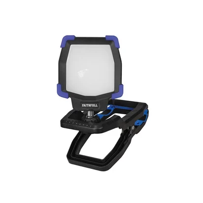 Image of Faithfull FPPCLIP30R Rechargable Cordless LED Clip Grip Work Light 30 W 3000Lm