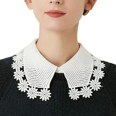 Image of LoudSung False Collar Detachable Blouse Fake Half Shirts Classic Designed Top Elegant for Women Girls