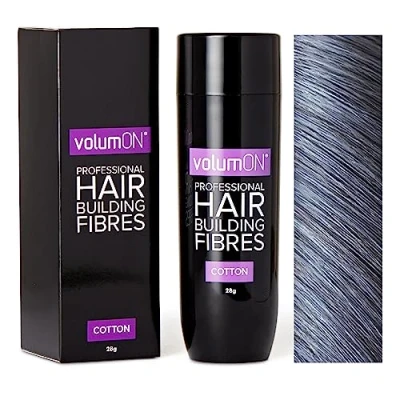 Image of Volumon Professional HAIR Building Fibres Loss Concealer COTTON 28g Get Upto 30 Uses CHOOSE FROM 8 SHADES COLOURS (Grey)