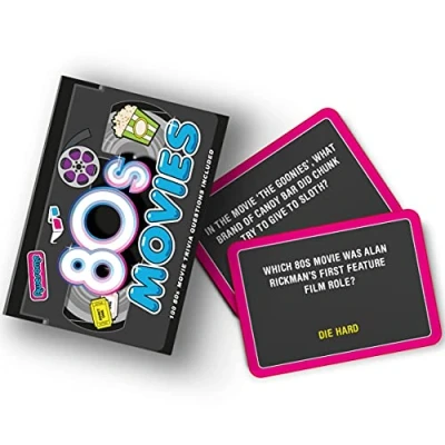 Image of Gift Republic Awesome 80s Movie Trivia 100 Cards Questions Game, Multicolor, GR490122