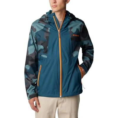 Image of Columbia Men&#039;s Inner Limits Jacket, Waterproof Rain Night Wave/Metal Mod Camo Print, Size S