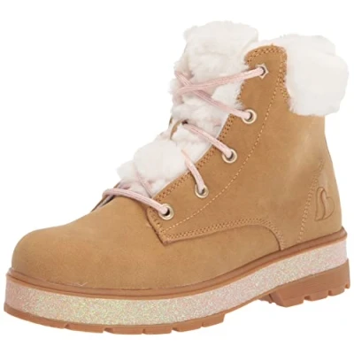 Image of Skechers Girls Street Glitz Fashion Boot, Chestnut, 4.5 UK