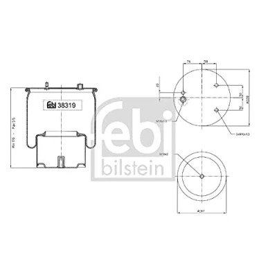 Image of MLF7053 Boot, air suspension FEBI BILSTEIN 38319 Rear Axle Left, Right