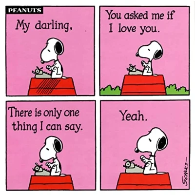 Image of Snoopy Dog My Darling Lovers Valentine Greeting Card