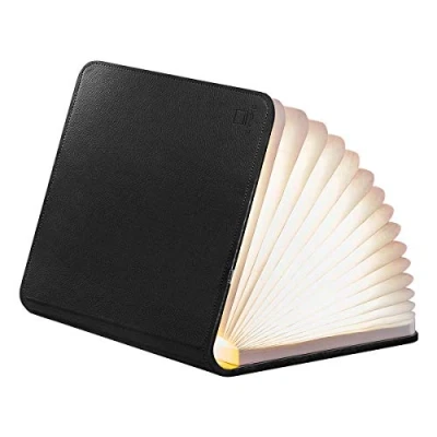 Image of Gingko Smart Book Desk Light, Fibre Leather, Rechargeable with Micro USB Charger, Black one Size