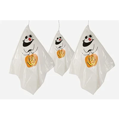 Image of SHATCHI 446 3 Haunted Halloween Hanging Ghost Spooks Scary Party Decoration Balloon Indoor Outdoor Tree Garden Spooky Celling Window, White
