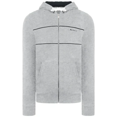 Image of Ben Sherman Logo Mens Grey Track Jacket Cotton Size Large