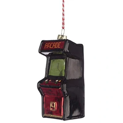 Image of Puckator Glass Christmas Bauble Retro Gaming Game Over Arcade