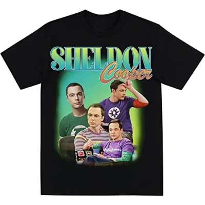 Image of Sheldon Cooper Homage Tshirt.Mens T Shirt Top Funny Tee Black XL