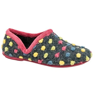 Image of Ladies Sleepers Fuchsia Pink Yellow Padded Knitted Slippers (7)