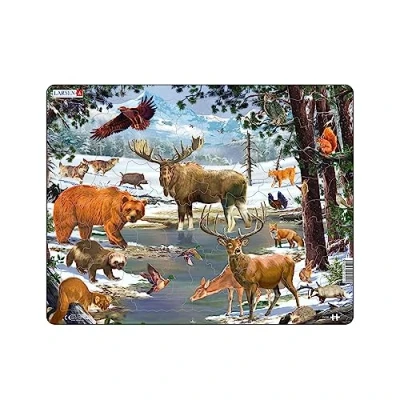 Image of Larsen FH32 a Winter Day in Nordic Forest, 54 Piece Boxless Tray &amp; Frame Jigsaw Puzzle
