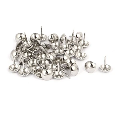 Image of Sourcingmap 7/16 Inch Dia Stainless Steel Upholstery Nail Tack Stud Push Pin Silver Tone 45PCS