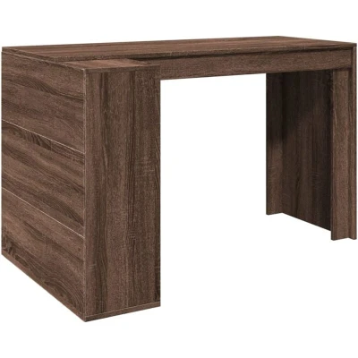 Image of vidaXL Office Desk Brown Oak 123.5x73.5x75 cm Engineered Wood