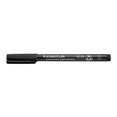 Image of STAEDTLER 314 9 Lumocolor Permanent Pen, Bold Line Width, 1.0 2.5mm Black (Box of 10)