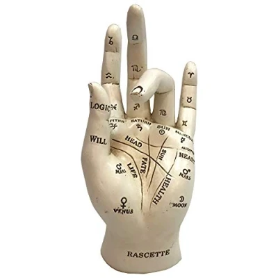 Image of Nemesis Now Palmistry Chriomancy Fortune Telling Hand Figurine, Polyresin, White,17.7cm