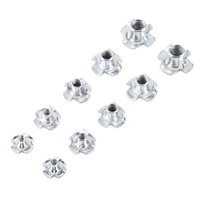 Image of 90pcs Carbon Steel Four Pronged T Nuts Blind Inserts Nut for Wood Furniture M3/M4/M5/M6/M8