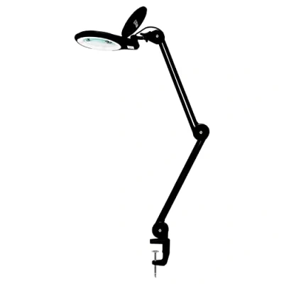 Image of (New Model) Neatfi 1,200 Lumens Super LED Magnifying Lamp with Clamp, 8X Desk Glass Light, Dimmable, 13CM Diameter Magnifier Lens for Reading, Crafts &amp; Hobby (Black, 8 Diopter)