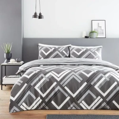 Image of GC GAVENO CAVAILIA Reversible Double Bedding Set, Geometric Duvet Cover Sets With Pillowcases, Soft Poly Cotton Bed Linen, Breathable Quilt (200x200 cm)