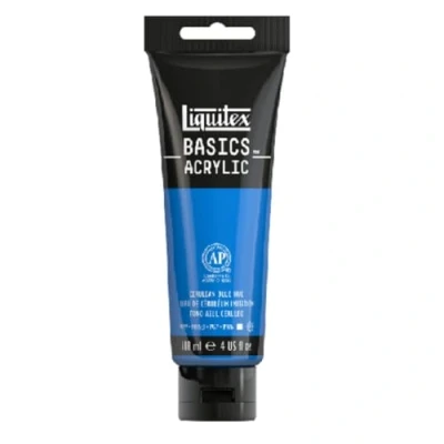 Image of LIQUITEX Basics Acrylic Paint, Cerulean Blue Hue, 118 ml Tube