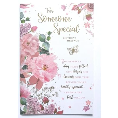 Image of Someone Special Birthday Card Female Ladies Her Floral Size: 23cm x 15.5cm (9&quot;x6&quot;) C75D