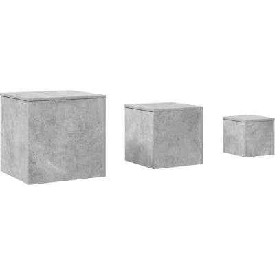 Image of vidaXL Side Tables 3 pcs Concrete Grey Engineered Wood