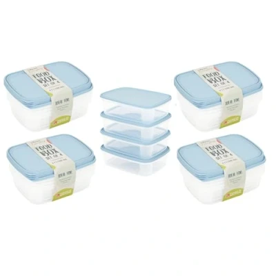 Image of Shop4allsorts 16 x Food Storage Containers Lunch Snack Box Plastic Kitchen Tubs With Lid 1L