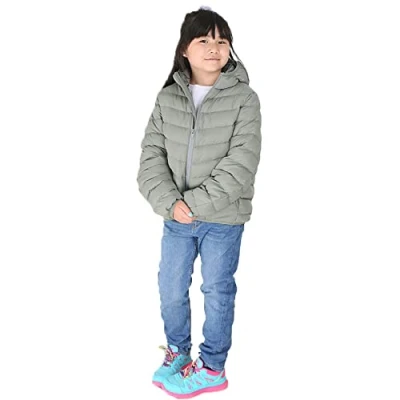 Image of BRAVE SOUL Girls GRANTPLAIN Padded Hooded Jacket Winter Warm Puffer Coat (as8, age, 9_years, 10_years, regular, Sage, 9 Years)
